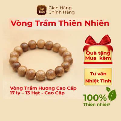  Vòng Trầm Hương 17 ly – 13 Hạt – Cao Cấp | Bảo Trầm – Trầm Tự Nhiên Nguyên Khối, Hương Đậm – Phong Thủy May Mắn Cho Nam
