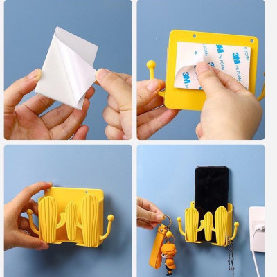 Giá Dán Tường Để Đồ Đa Năng Hình Cây Xương Rồng, Nhiều màu Lựa Chọn, Giá Đỡ Điện Thoại, Tiện Dụng, Gọn Gàng - Treo Chìa Khóa - Hàng Nhập Khẩu. TakyHome 4058