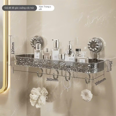 Kệ Để Đồ Phòng Tắm Cốc Hút Chắc Chắn, Chất Liệu PET, Móc Treo Tiện Lợi - HÀNG CHÍNH HÃNG MINIIN