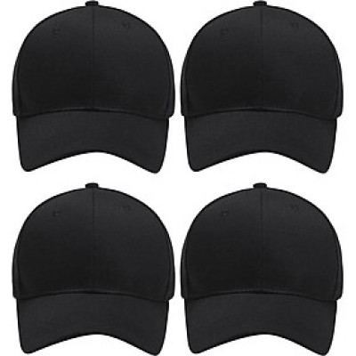 Bộ 4 Mũ Lưỡi Trai Đen Trơn (Nam)