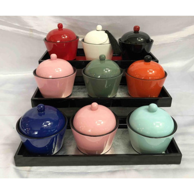 Hủ Trà cupcake Sơn Mài Cao Cấp Thanh Bình Lê đựng trà, bánh kẹo, vật dụng nhỏ, trang trí bàn kệ, nhà cửa, văn phòng