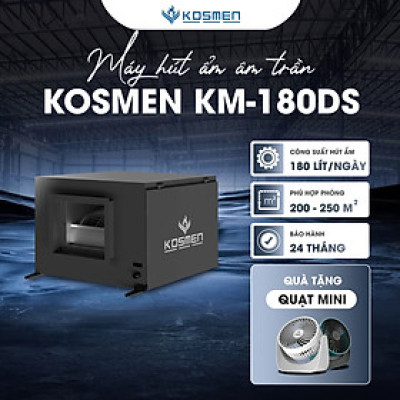 Máy Hút Ẩm Âm Trần Kosmen KM-180DS Công Suất 180 lít/ngày - Hàng Chính Hãng BH 24 tháng