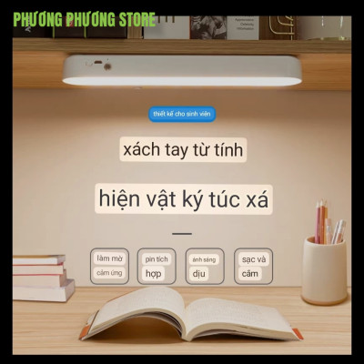 Đèn Led thông minh cao cấp gắn tường, tủ đọc sách tích điện đa năng nhiều cấp độ điều chỉnh ánh sáng bằng nút cảm ứng 1 chạm và điều khiển từ xa có hẹn giờ