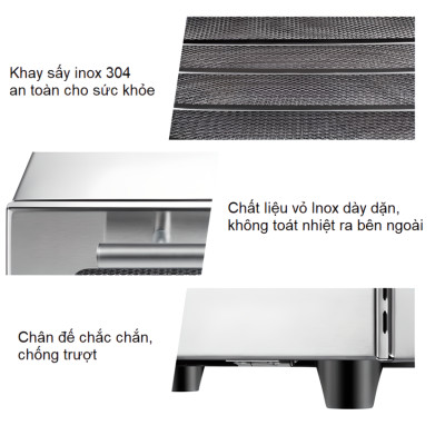 Máy sấy thực phẩm 5 tầng có bảng điều khiển hẹn giờ sấy khô tự ngắt thương hiệu Mỹ cao cấp Septree DBC-05A - Hàng Chính Hãng