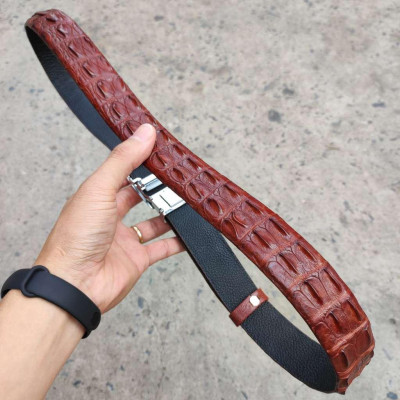 Thắt Lưng Nam Da Cá Sấu Liền Gai Lưng N31ND1 (Mặt trắng)