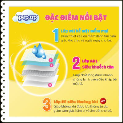 Combo 2 gói Tã/Bỉm Quần Em Bé Pep.up Extra Dry Siêu Mềm Mại, Siêu Khô Thoáng, Kháng Khuẩn Size XL (18 Miếng/Gói)
