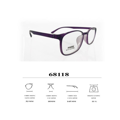 GỌNG KÍNH NHỰA TR90 SIEU NHẸ THỜI TRANG - 68118