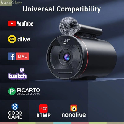 Emeet Streamcam One (Gen 2) - Webcam LiveStream Không Dây, Kết Nối Wifi, Micro Từ Tính Kép, Thời Lượng Pin 8 Giờ - Hàng chính hãng
