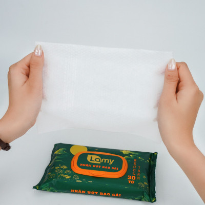 Khăn ướt bao sái lau bàn thờ Lamy 30 khăn/gói Hương Trầm cao cấp