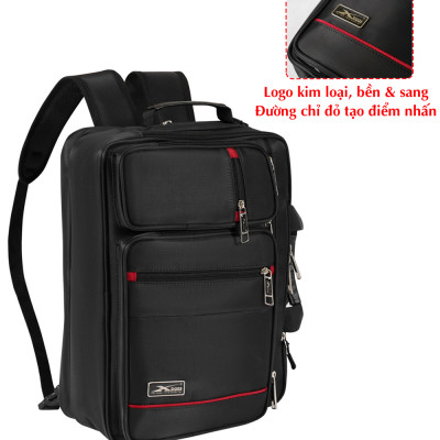 Cặp Học Sinh Cấp 2, Cấp 3, Có Ngăn Đựng Bình Nước, Cặp Đa Năng Có Quai Balo Cất Gọn Xbags Pride Xb 4102