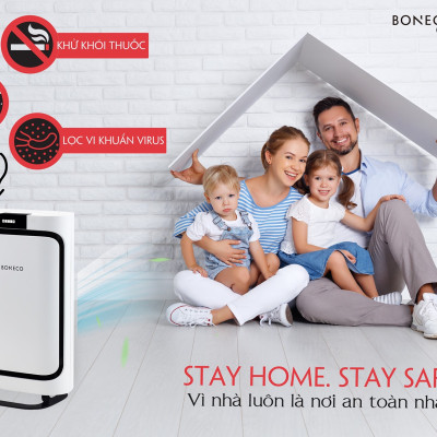Máy Lọc Không Khí BONECO P400 Khử Mùi Phòng, Chống Dị Ứng, Diệt Virus, Bộ Lọc Hepa Lọc Bụi, Báo Ô Nhiễm, Khuếch Tán Xông Tinh Dầu (56m2) - Hàng Chính Hãng