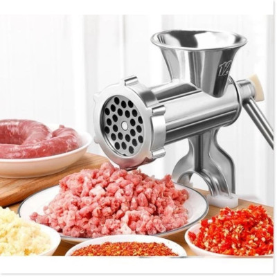 Xay Thịt Quay Tay Bằng Gang Size 10 - Sản Phẩm Cao Cấp Kèm 3 Ống Nhồi Xúc Xích