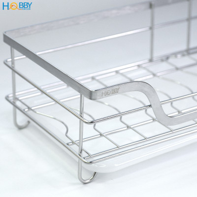 Kệ đựng chén dán tường nhà bếp inox 304 có khay nhựa Hobby Home Decor KCH