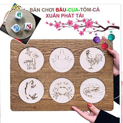 BÀN CHƠI BẦU CUA TÔM CÁ BẰNG GỖ