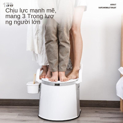 Bồn cầu di động có tay vịn cho người già bà bầu, toilet di động thông minh có đệm, Bô vệ sinh cho người già tại giường HÀNG CHÍNH HÃNG (màu ngẫu nhiên)