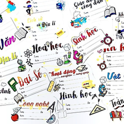 Set 20 nhãn vở môn học cực cute cho các bạn học sinh (giao mẫu ngẫu nhiên)