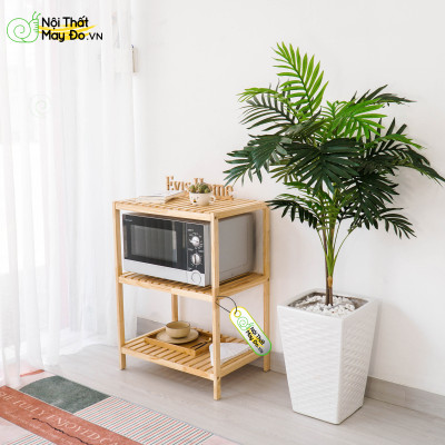 Kệ Lò Vi Sóng OVEN RACK - Thiết Kế 3 Tầng - Chất Liệu Gỗ Thông - Dễ Dàng Lắp Ráp - Có 2 Màu Sắc Lựa Chọn