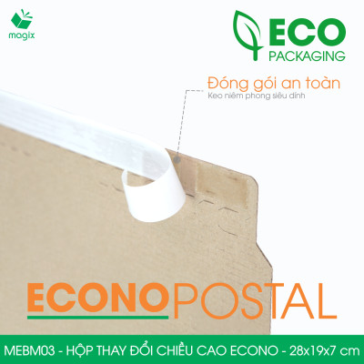 MEBM03 - 28x19x7 cm - 100 hộp carton thay đổi chiều cao siêu tiết kiệm - Hộp đóng sách, hộp gói hàng