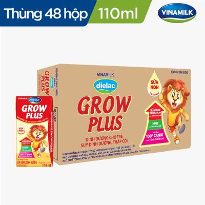 Thùng 48 Hộp Sữa Bột Pha Sẵn Vinamilk Dielac Grow Plus - Đỏ 110ml