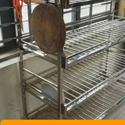 kệ để đồ nhà bếp inox 4 tầng c 100 ,d 79 ,s40 