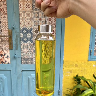 Bình nước thủy tinh saffron Kingdom Herb cao cấp 500ml