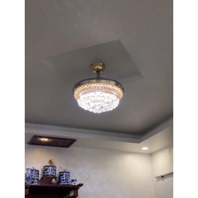 Quạt trần đèn Pha lê giấu cánh Q03