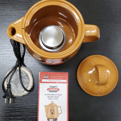 Siêu sắc thuốc bắc tự động 3.3L Ladomax HA-8833 thân gốm sứ tráng men -hàng chính hãng