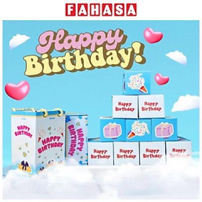 Hộp Quà Tự Bung Happy Birthday - The Kas - Màu Xanh