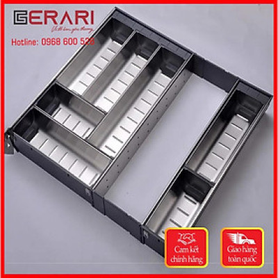 Khay chia thìa rĩa bằng inox (Khay thìa dĩa chia mở rộng hãng Gerari)