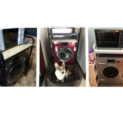 Kệ máy giặt 1 tầng KMG04 cho máy cửa trước, loại mặt gỗ chống nước, kiểu khung thép sơn tĩnh điện chống bong tróc, hàng được sản xuất tại Việt Nam