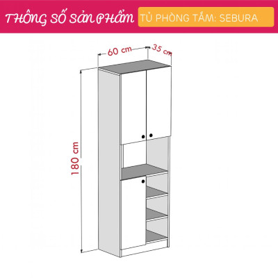 Tủ phòng tắm gỗ hiện đại SMLIFE Sebura