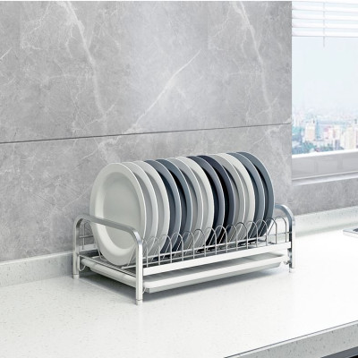 Kệ úp đĩa lớn nhỏ Inox 304 Hobby home decor KUD14 có khay hứng nước