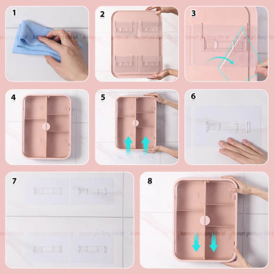 Miếng Dán Tủ Đựng Mỹ Phẩm Treo Tường Bản Lớn Thay Thế Kệ Để Đồ Trang Điểm Nhà Tắm Hamart