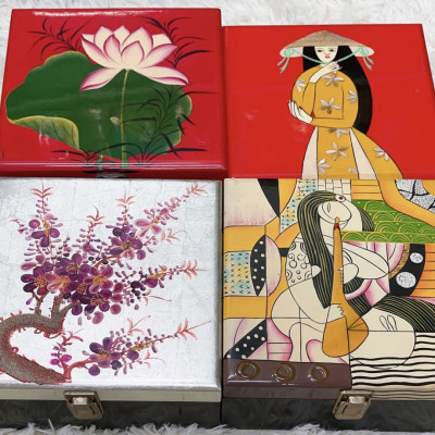 Hộp Trang Sức Sơn Mài Cao Cấp size 20x20 cm