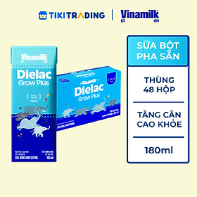 Thùng 48 Hộp Sữa Bột Pha Sẵn Vinamilk Dielac Grow Plus - Đỏ 180ml