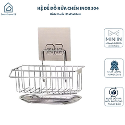Kệ Để Đồ Rửa Chén Inox 304 Dán Tường - Giá Để Chén Đảm Bảo Sạch Sẽ, Gọn Gàng, Tiện Dụng - HÀNG CHÍNH HÃNG MINIIN