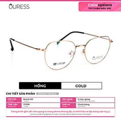 Gọng kính titanium 88035DB 1106 thời trang nữ cao cấp siêu nhẹ siêu bền OURESS