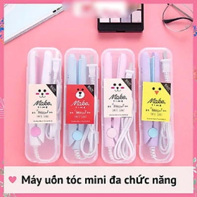 Phụ kiện tóc -Dụng cụ dập tóc   mini có hộp ,  nhiều chức năng , nhỏ gọn tiện lợi khi đi du lịch 