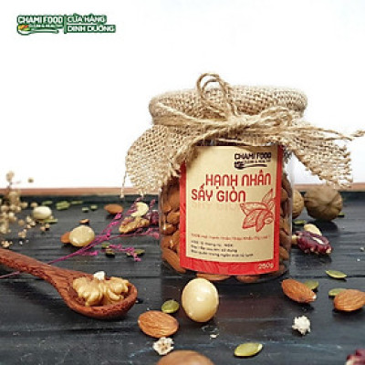 Hạt hạnh nhân sấy ChamiFood 500G NHẬP KHẨU MỸ CHÍNH NGẠCH LOẠI 1 giúp Giảm cân Đẹp dáng, giàu RIBOFLAVIN, hợp Eat Clean.