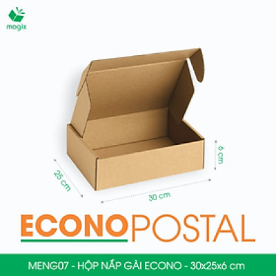 MENG07 - 30x25x6 - 60 Hộp carton nắp gài đóng hàng giá rẻ, hộp gói hàng, hộp quà thời trang
