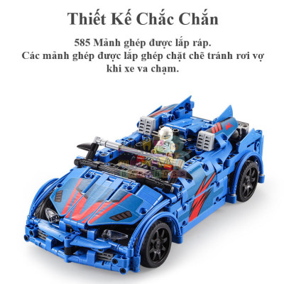 Đồ Chơi Điều Khiển Từ Xa 4 Chế Độ, Đồ Chơi Mô Hình, Bộ Đồ Chơi Lắp Ghép Xếp Hình Xe Đụng Crash Racing Với 585 Chi Tiết.