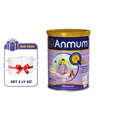 Sữa Bột Dành Cho Mẹ Bầu Anmum Materna Hương Vanilla 800g - Tặng Set 2 ly sứ