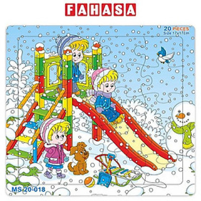 Bộ Xếp Hình Puzzle Minh Châu 20-018 - Trượt tuyết (20 Mảnh Ghép)