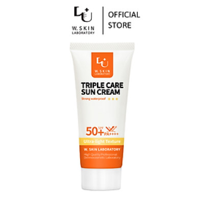 Kem chống nắng Hàn Quốc W.SKIN TRIPLE CARE SUN CREAM SPF50+/ PA++++ (60ml) mỏng nhẹ, không gây bết dính, không để lại vệt trắng {Có tem phụ nhập khẩu chính ngạch}