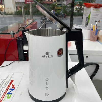 Ấm đun siêu tốc Elmich KEE-3856 (Cấu Tạo 2 Lớp, Dung tích 1,7 Lít, Công suất 2200W, Màn Hình Cảm Ứng, Hiển Thị 5 Mức Cài Đặt Nhiệt Độ) - Hàng Chính Hãng