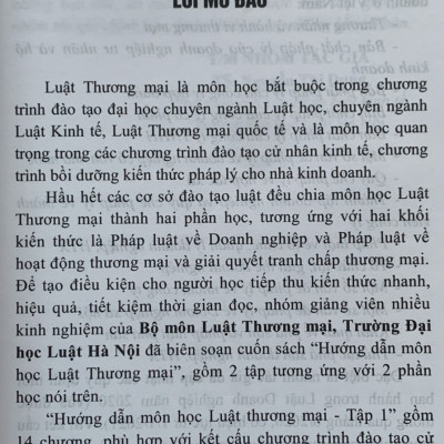 Hướng Dẫn Môn Học Luật Thương Mại (tập 1 và 2)