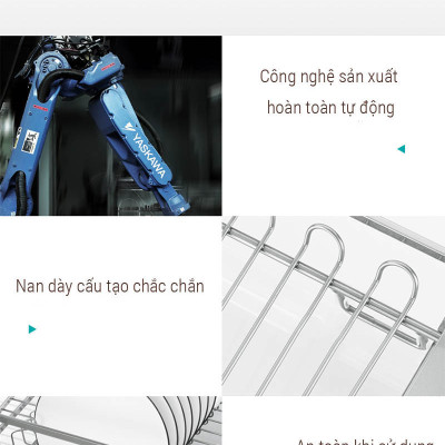 Giá úp bát đa năng nan dẹt inox 304 thương hiệu Grob mã GC304