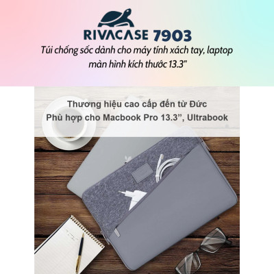 Túi Chống Sốc Rivacase 7903 dành cho Laptop 13.3 Inch - Bảo Hành 24 Tháng - Hàng Chính Hãng