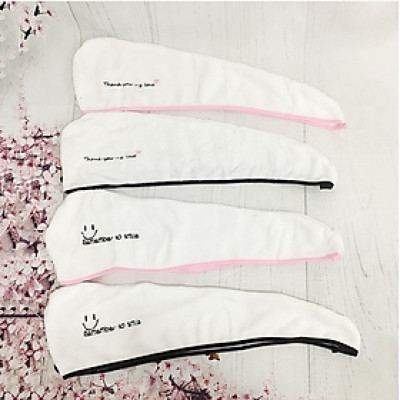 Combo 2 Khăn Ủ Tóc_Quấn Tóc_Trùm Tóc Sau Tắm Giúp Tóc Gọn Gàng Và Nhanh Khô Với Chữ Thêu