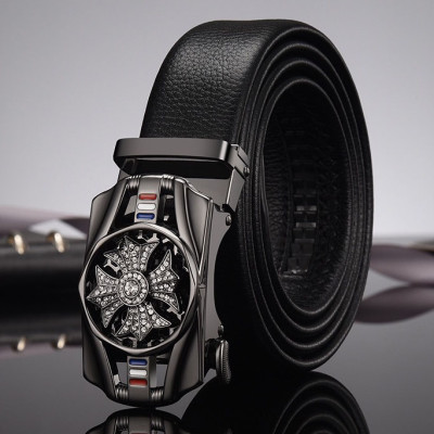 Thắt lưng nam dây da mặt thiết kế cá tính, dây nịt da nam thời trang phong cách nam tính mẫu TLGX56